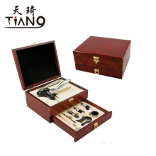 wine gift set in drawer wooden box 8pcs wine set